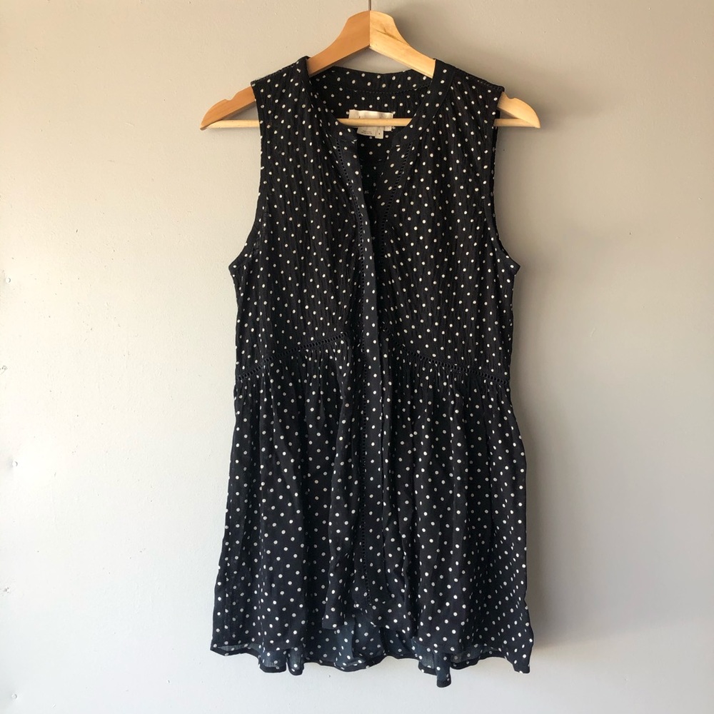 Anthropologie Black and White Polka Dot Dress